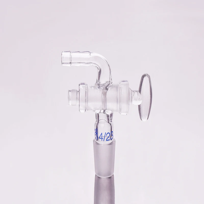Curved suction connector,Glass valve 14/23,Joint with Glass stopcock standard ground mouth,Curved connector with piston