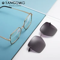 tangowo vintage magnetic clip on polarized sunglasses women metal frame anti blue light myopia eyeglass glasses frame 95815