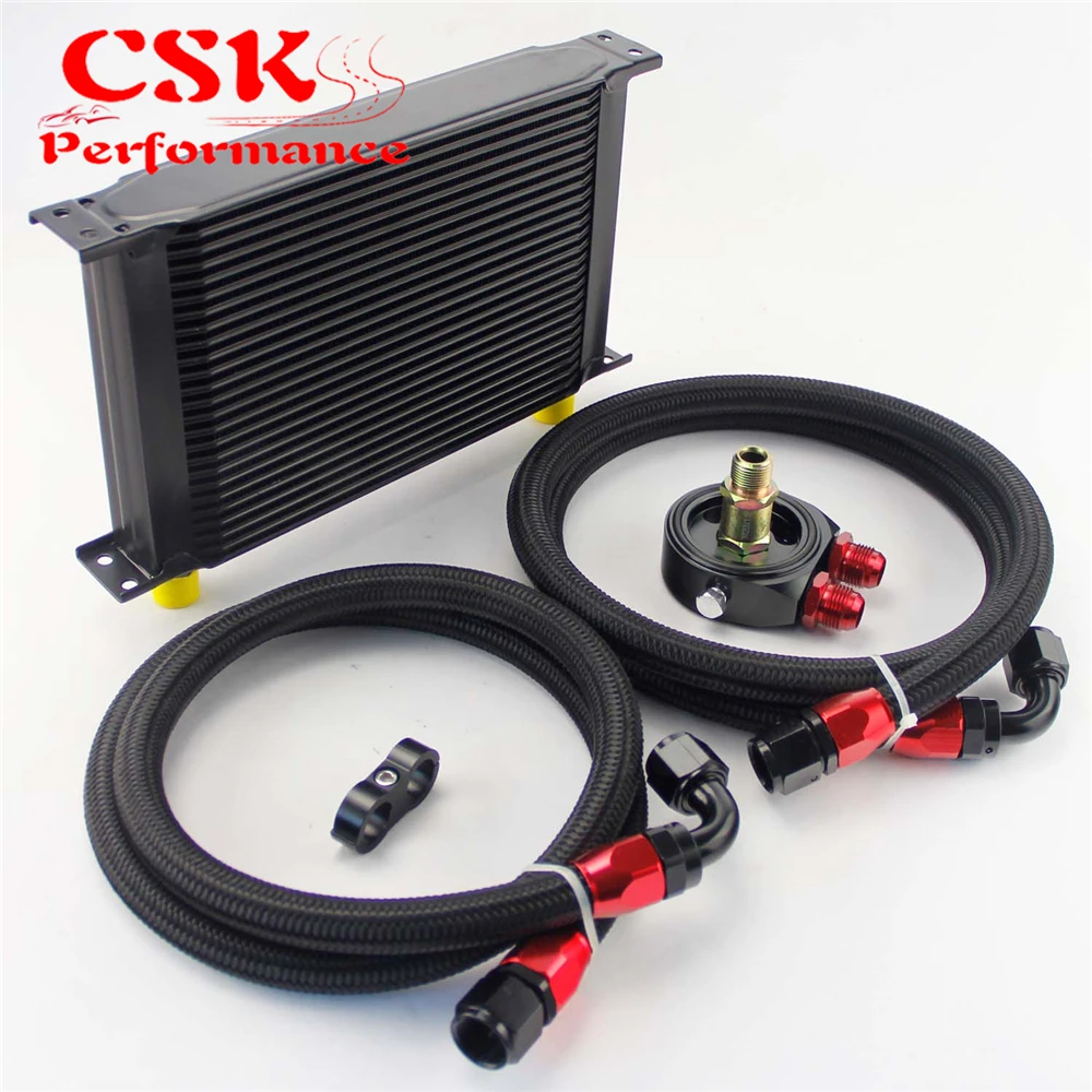 Универсальный 25 рядный 10AN Алюминиевый масляный радиатор коробки передач