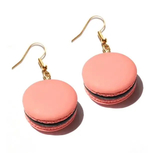 

Earring For Women Resin Drop Custom Made Handmade Cute Girls Gift Cookies Macaron Cake Food Donuts