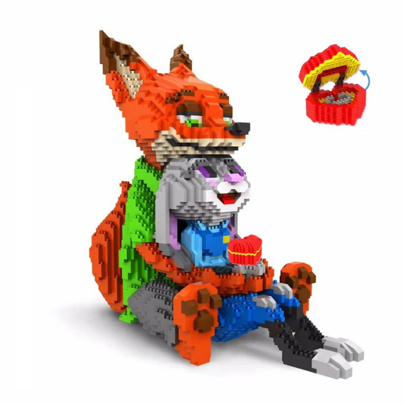 Мини-кубики Disney Мультяшные фигурки Джуди хопс Ник лиса шеф бого