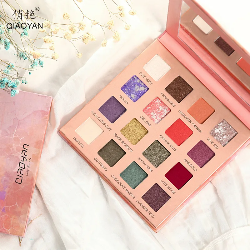 Макияж комплект теней для век стойкий пигмент теплый матовый Мерцающий Порошок