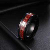 2021 fashion new product red medical logo titanium steel ring new life heart jewelry mens and womens ring gift