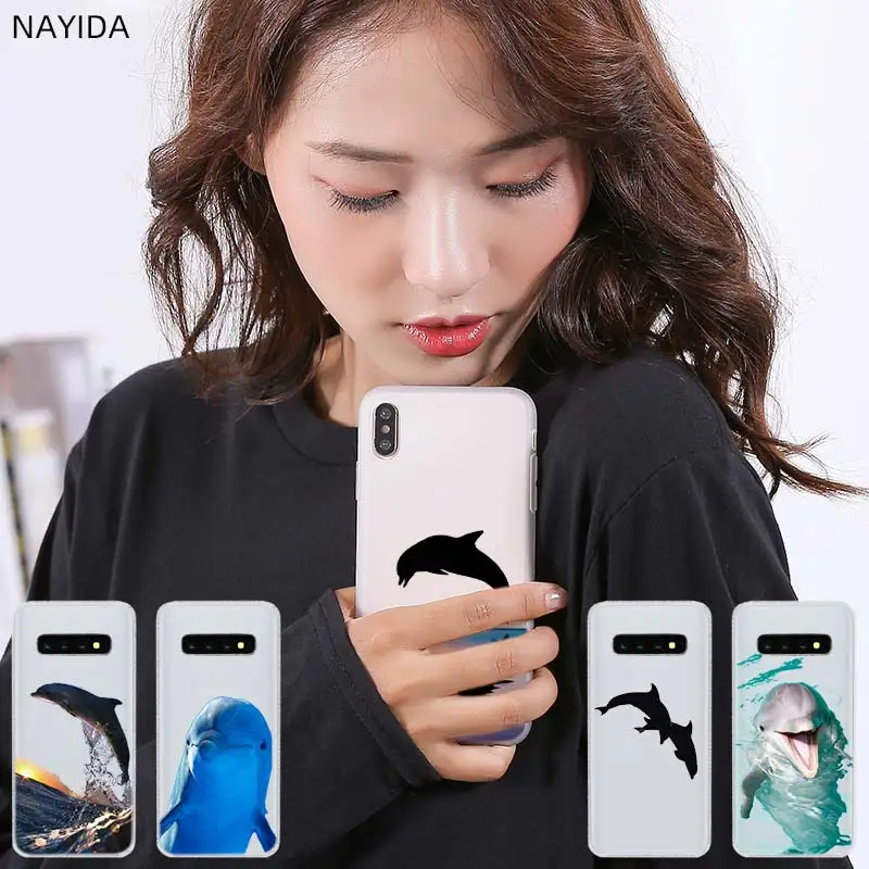 Чехол для Samsung Galaxy S21 S20 S7 Edge S8 S9 S10 Plus S11 Lite Ultra Ocean с изображением животных дельфинов