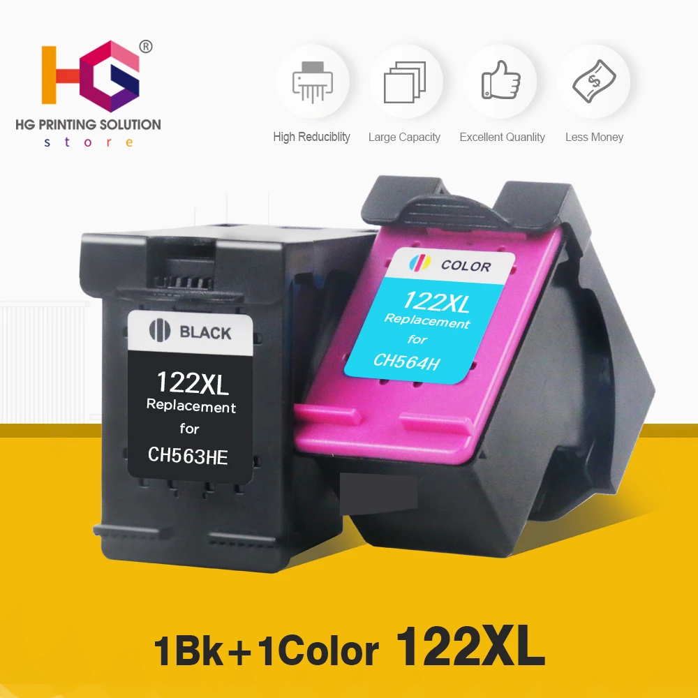 Сменный чернильный картридж QSYRAINBOW для HP 122 Deskjet 1000 1050 2000 2050s 3000 3050A 3052A 3054 1010 1510