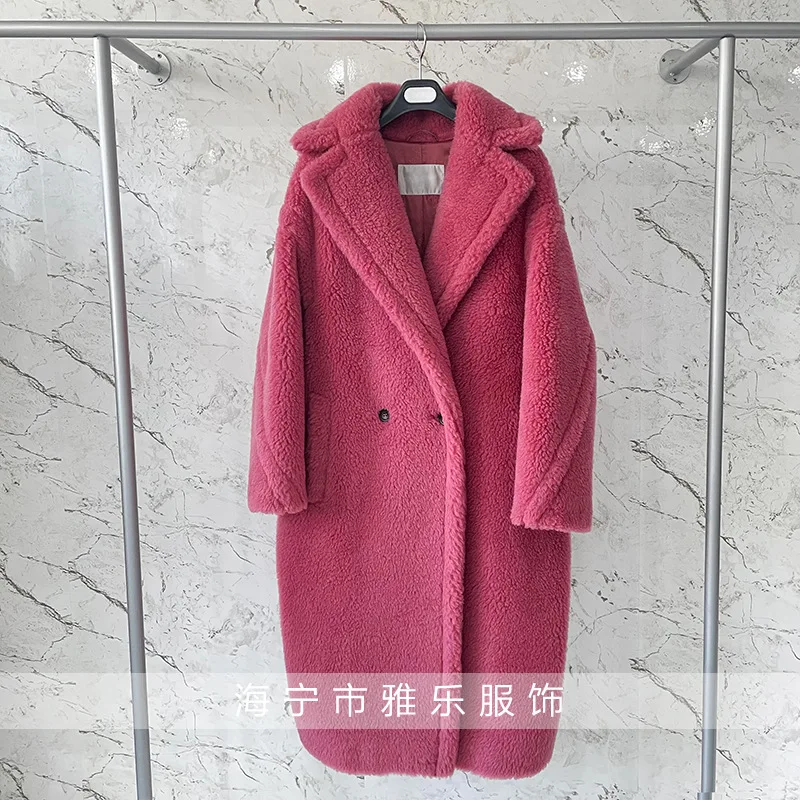 

Новинка 70% г., модное меховое интегрированное пальто с большим плюшевым медведем из 10% кашемира и шелка тутового шелкопряда, женское утолщен...