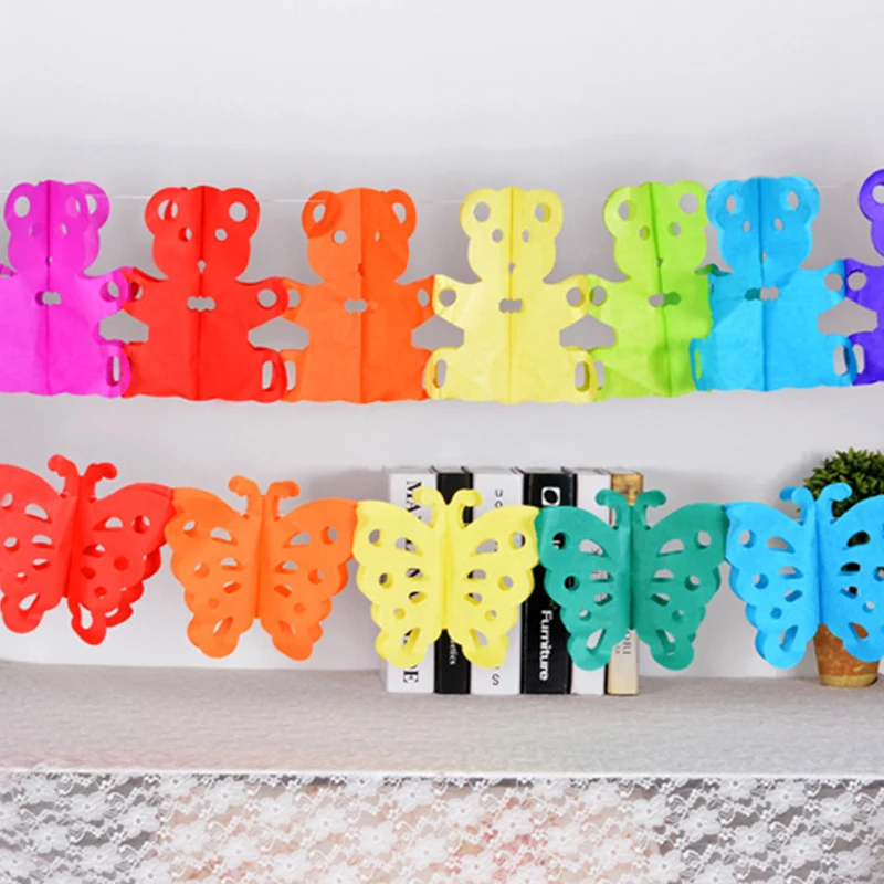 

New kindergarten bedroom birthday wedding party decoration paper crafts paper garland banner