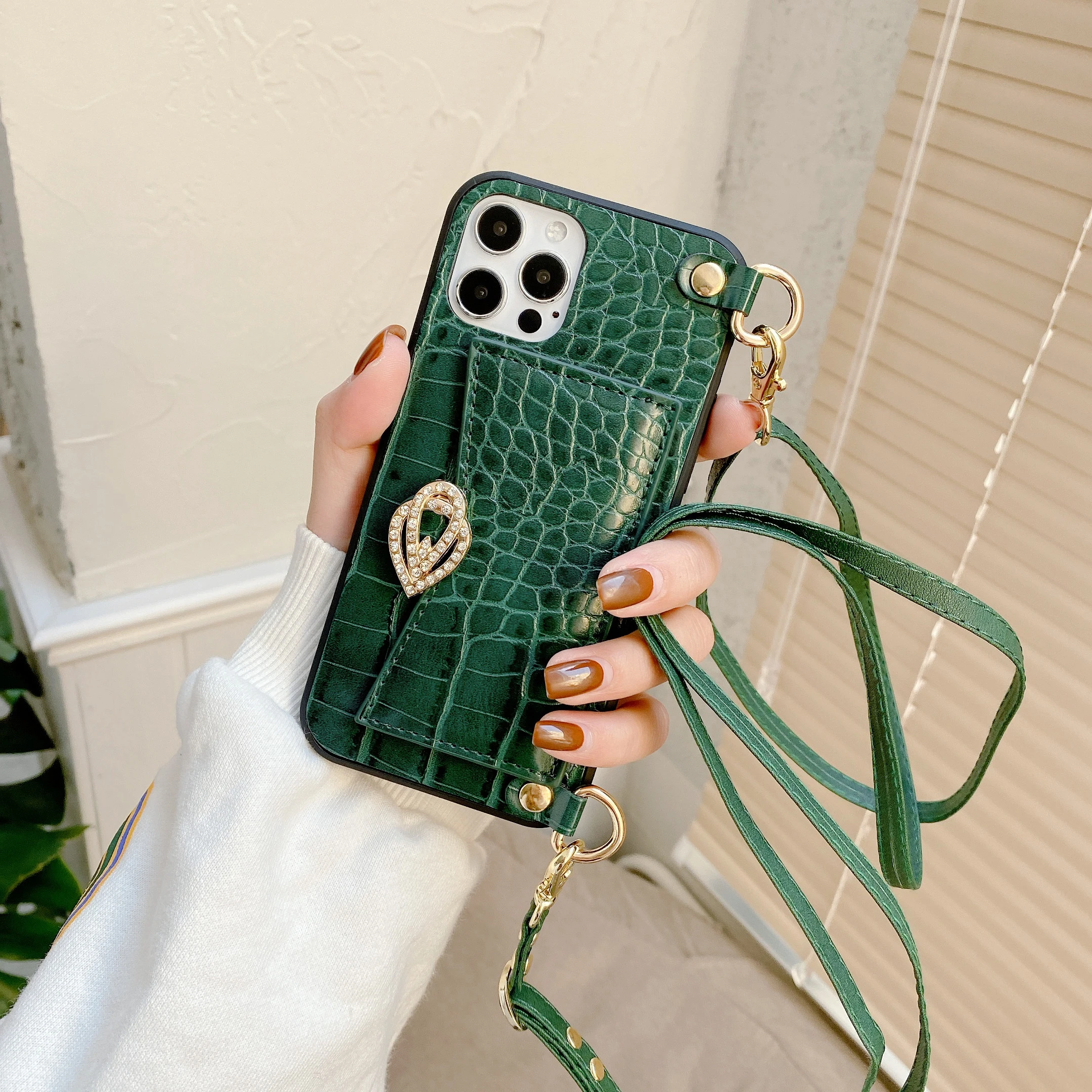 

Luxury Wallet Bag For Credit Cards Phone Case Cover Crossbody With Strap For Iphone 12 11 PRO XS MAX XR X 6S 8 7 Plus Cover