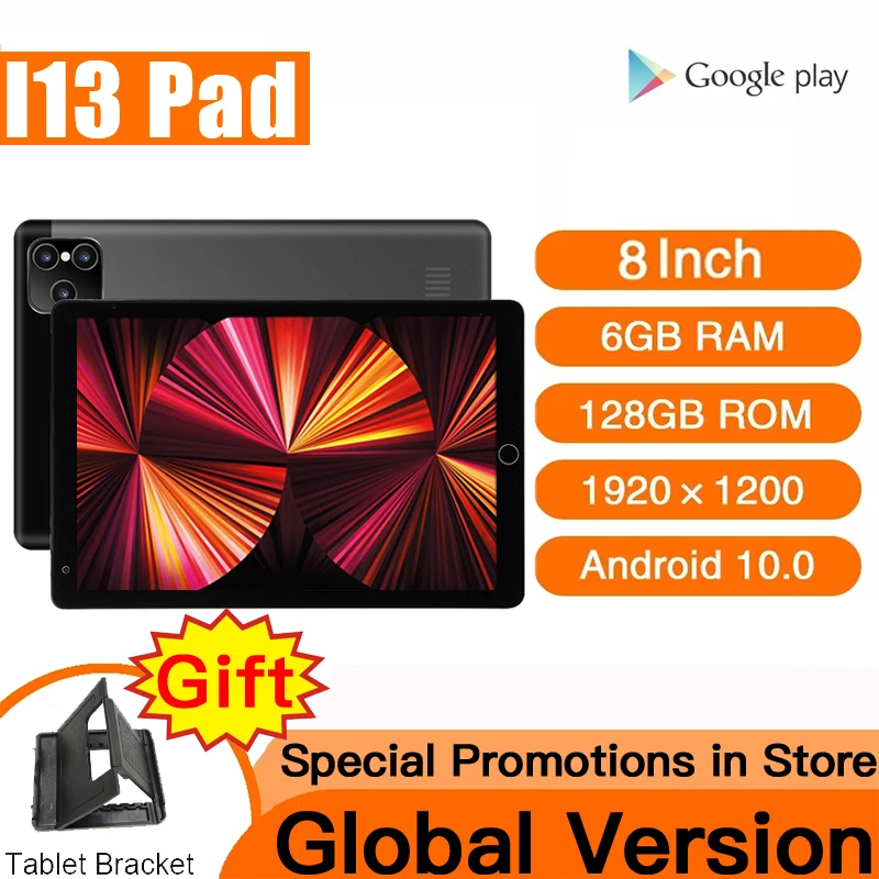 

Global Version i13 Pad 5G Tablet 8 Inch 6+128GB Tablete 10 Core Android 10.0 Tablett Dual Call google Play Type-C Tablettes