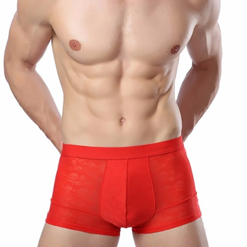 Однотонные мужские трусы с четырьмя углами мужское повседневное дышащее нижнее