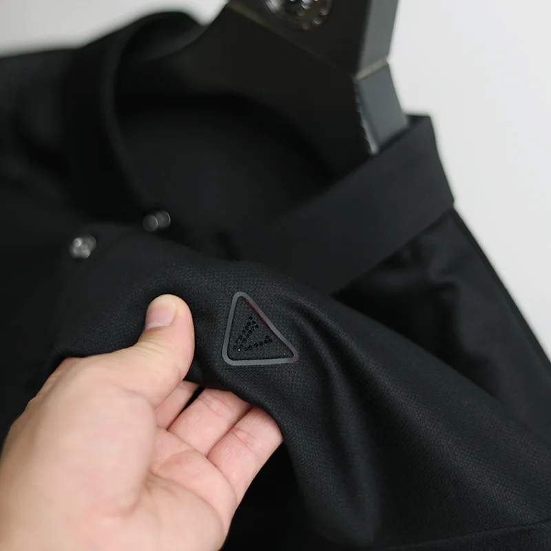 

High-quality T-shirt men's long sleeve lapels 2020 new solid color printed fashion tops casual men's POLO shirts