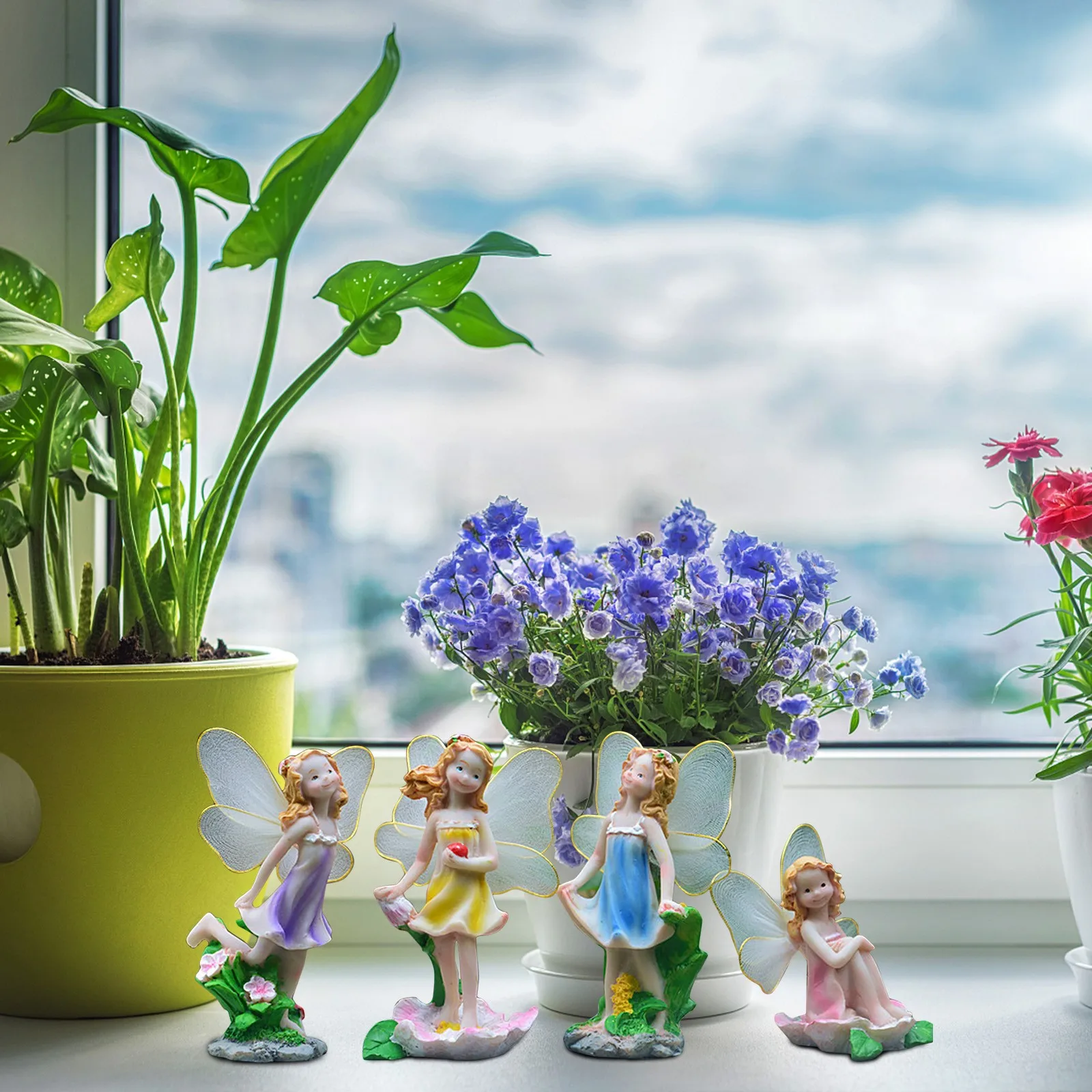 4 шт. Фея угол своими руками и вязанные крючком пейзаж цветок творческий изделия