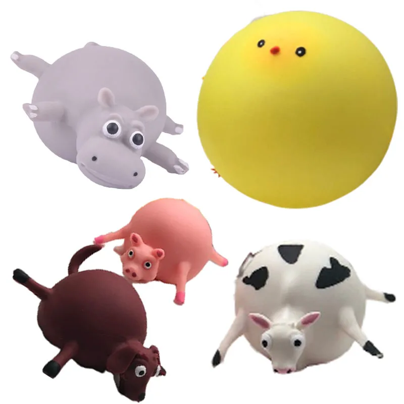 Непоседа куб игрушки удар животных воздушные шары мягкий эластичный Kawaii корова