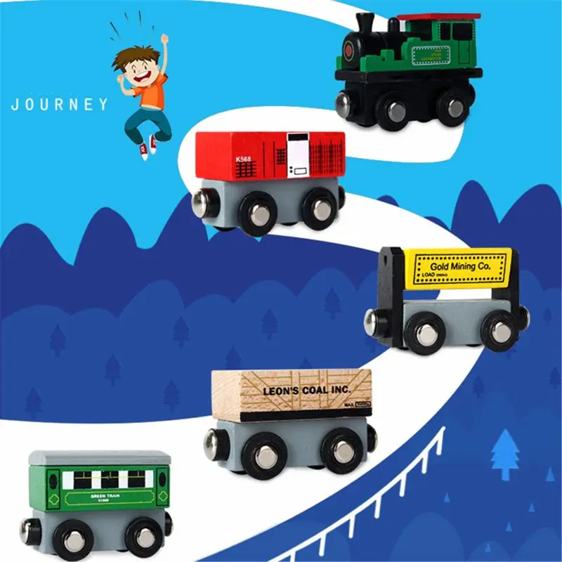 

Wooden Train Set 12 PCS - Train Toys Magnetic Set Includes 3 Engines - Toy Train