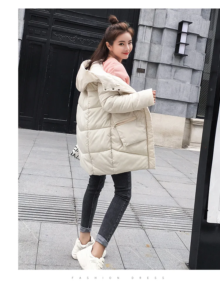 Толстые теплые длинные пуховые парки с капюшоном для беременных женщин Зимняя