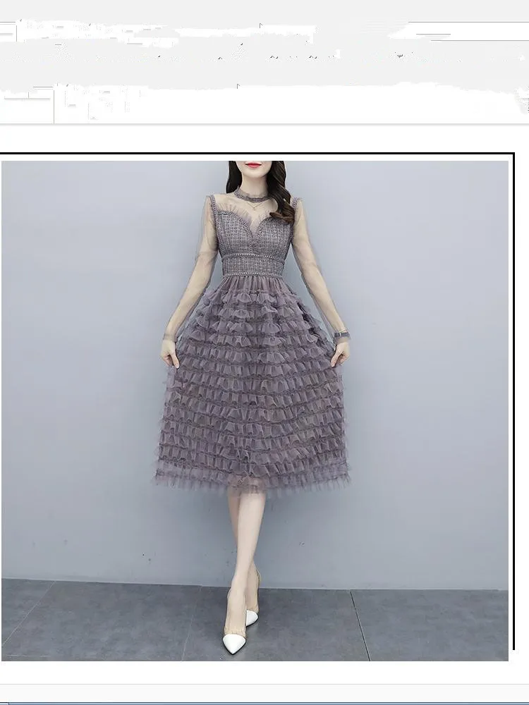 

2021 spring and autumn Summer with New style fashion Long sleeve Women's dress