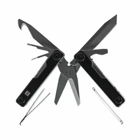 huohou 10 in 1 folding multi function tool edc knife blade screwdriver can opener scissor nail file tweezer ear pick
