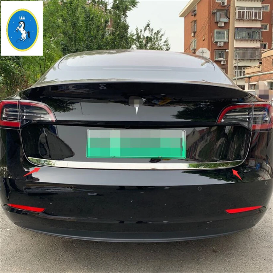 Yimaautotrims авто аксессуар задняя Задняя Крышка багажника и верхняя задняя дверь Накладка для Tesla модель 3