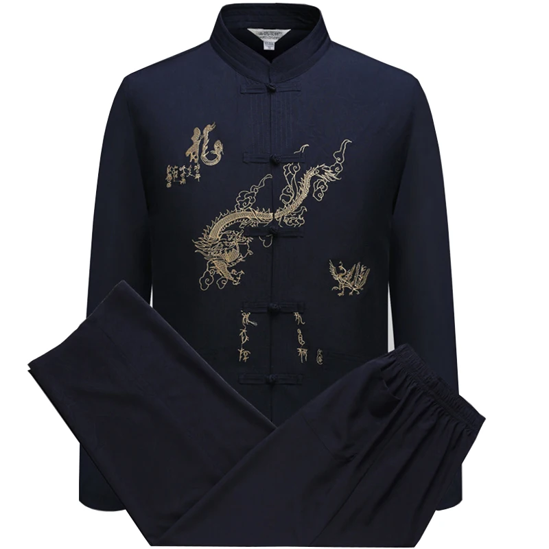 Мужской танцевальный костюм традиционной китайской одежды для мужчин: комплект брюк и топов. Дешевая восточная одежда для тай-чи и Брюса Ли.