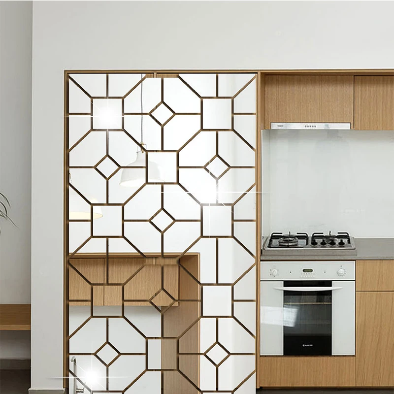 Геометрическая форма трехмерная акриловая зеркальная Настенная Наклейка для