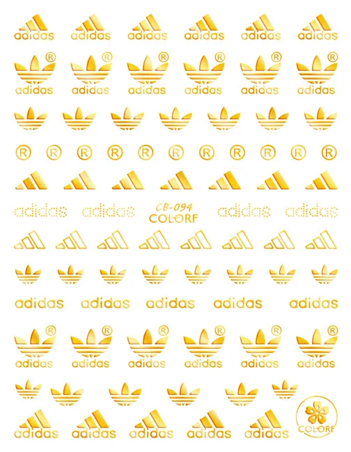 CB-094 gold DIY лак для ногтей 3D черная штамповка украшения Дизайн ногтей задний клей Спорт Дизайн ногтей наклейки для ногтей типсы наклейки для девочек - Цвет: CB-094 gold