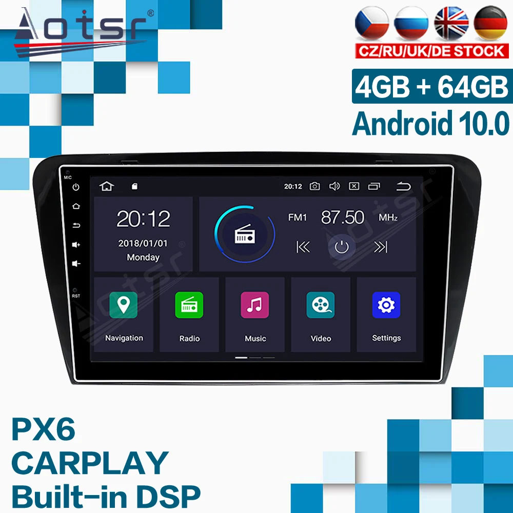 

Автомобильная магнитола Aostr на Android 10 для Volkswagen, Skoda Octavia 2014, 2015, 2016, 2017 с Carplay, мультимедийный плеер, автомобильное стерео, GPS-навигатор