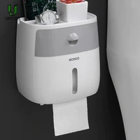 untior plastic toilet paper holders creative bath waterproof tissue box wall mounted storage box double layer toilet tissue case