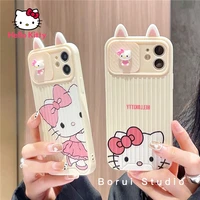 hello kitty sliding lens phone case for iphone13 13pro 13promax 12 12pro max 11 pro x xs max xr 7 8 plus cartoon cover