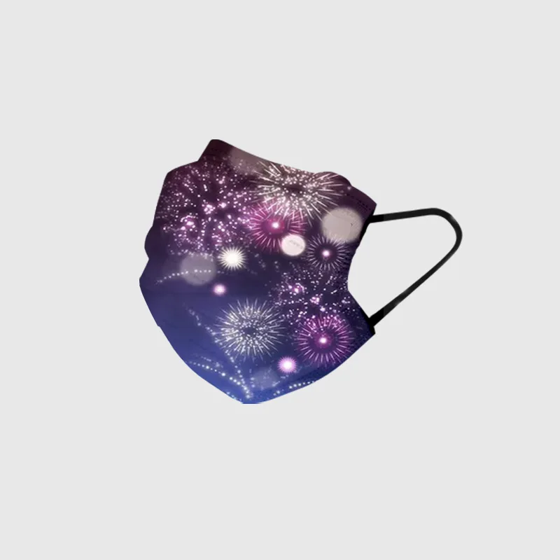 

Fireworks Adult and Children Mask Unisex Disposable New Year Christmas 3-Layer Non-Woven Filter Breathable Fashion Face Mask