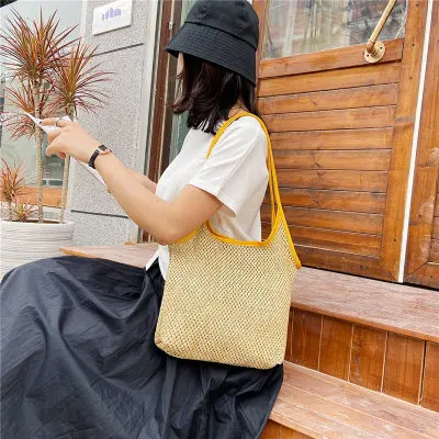 Bolsos de mimbre mujer 2020 Женские винтажные тканые сумки сумки-тоут сумка из плетеного