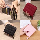 Женские короткие кошельки из искусственной кожи, Женские клетчатые кошельки, кошелек из нубука с держателем для карт, Модный женский маленький кошелек на молнии с Отделом для монет