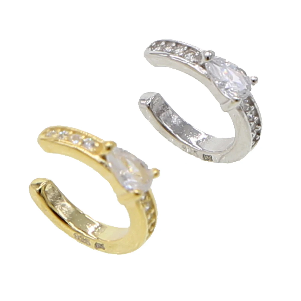 Прямая поставка без пирсинга мини серьги манжеты из настоящего 925 пробы серебра 1