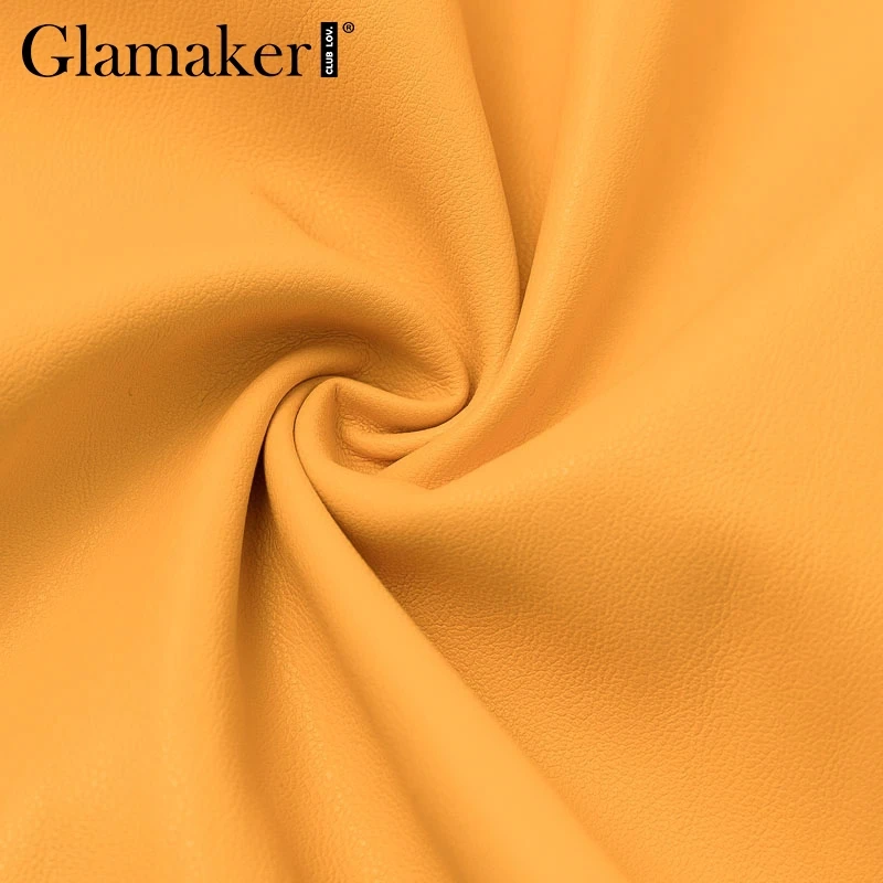 Glamaker, сексуальное короткое платье из искусственной кожи на молнии, женское платье на одно плечо с поясом, осеннее платье, элегантное женское платье для вечеринки, Клубное платье, vestido