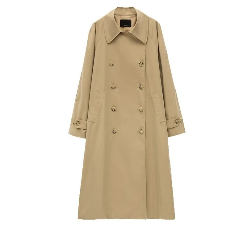 Осенне-зимний тренч для женщин на шнуровке большой размер британский стиль