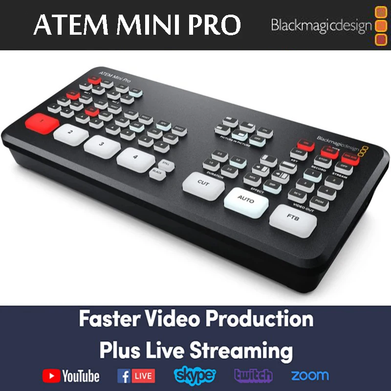Blackmagic Design ATEM Mini Pro HDMI переключатель потока в реальном времени многоэкранный и