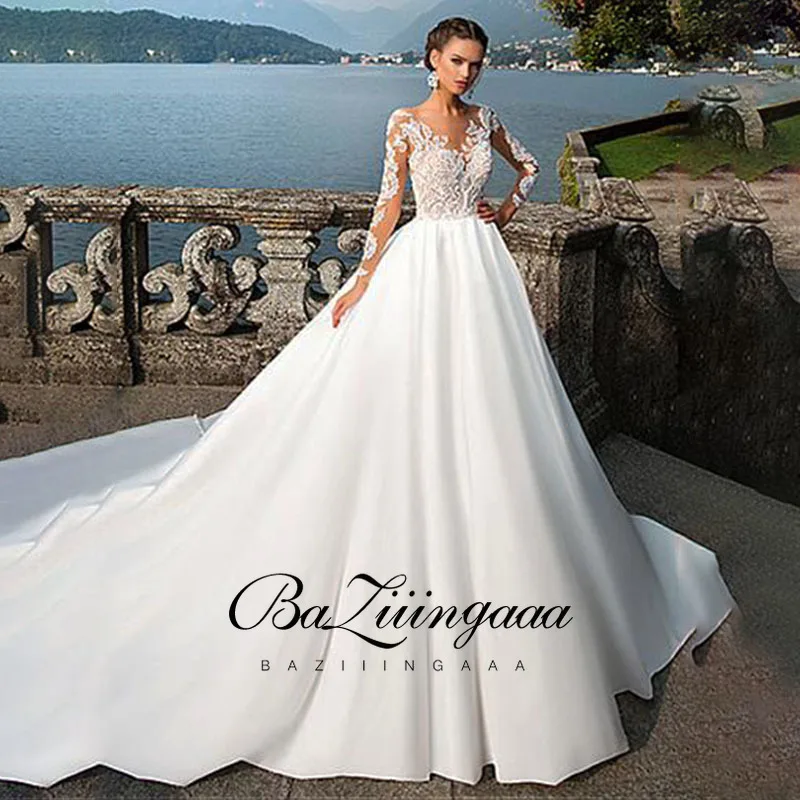 

BAZIIINGAAA Simple Wedding Dress Lace Little Beading Strapless Dress Luxury WeddingGowns Bridal Can Be Washed Bride Dresses