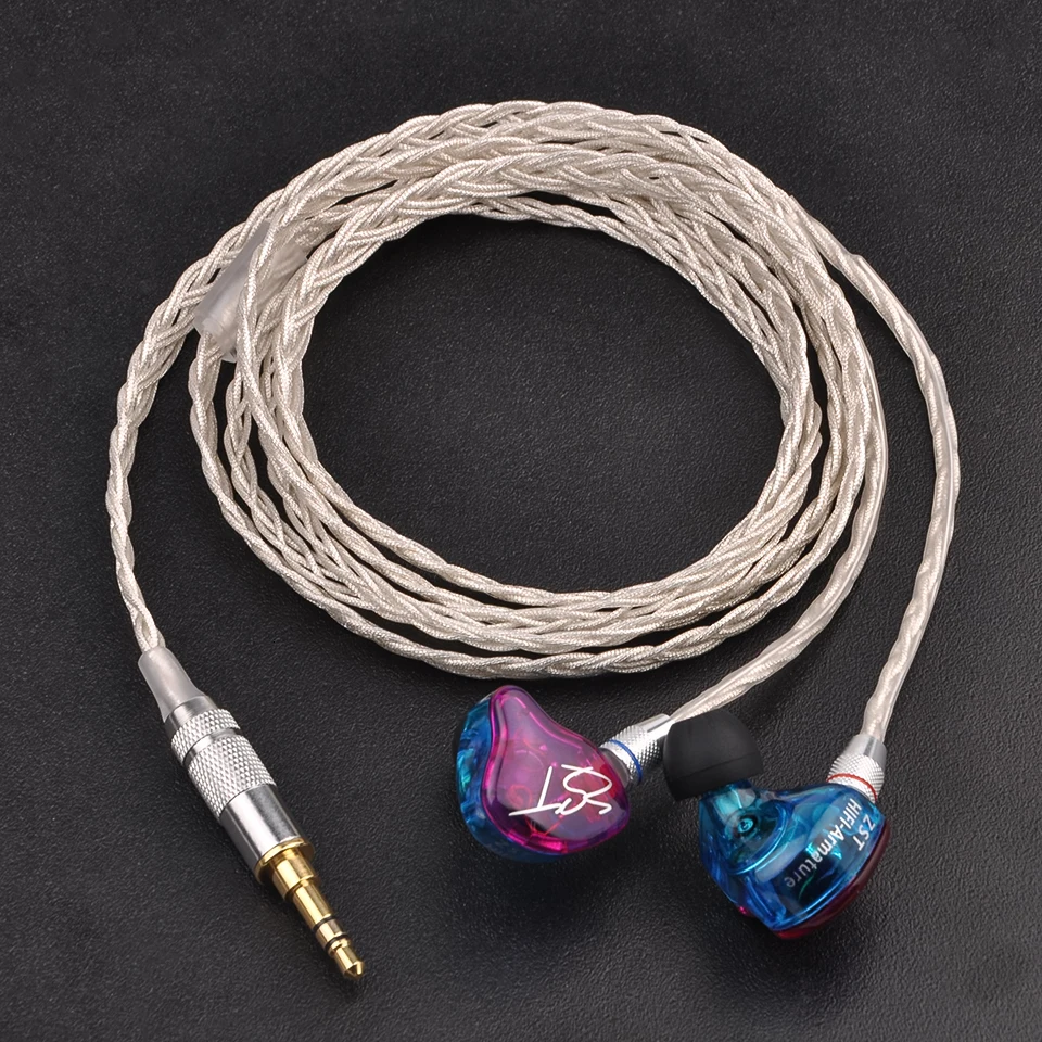 KZ AS10 KZ ZS10 ZST/ES3/BA10 выделенный кабель 2pin 0,75 мм разъем Модернизированный посеребренный кабель используется для KZ ZS10/ZSR/ZSN KZ ES4