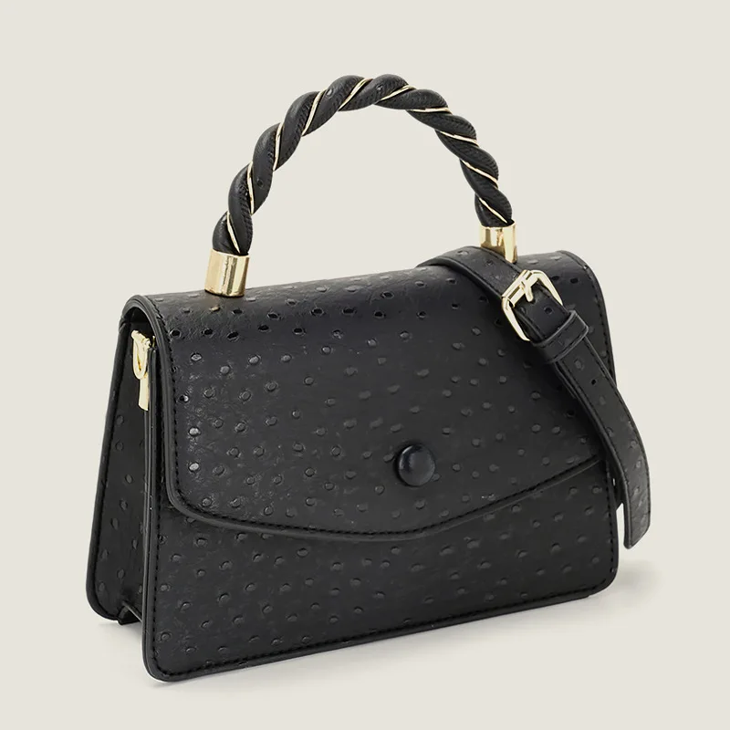 

Korean style handbag new solid wave point PU leather women's messenger shoulder bag fashion female's shopping small square bag