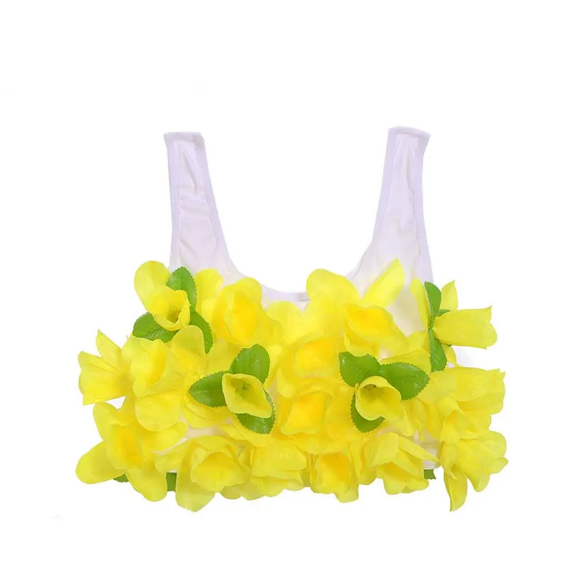 Праздничный тропический танцевальный бюстгальтер с травой хула для гавайской