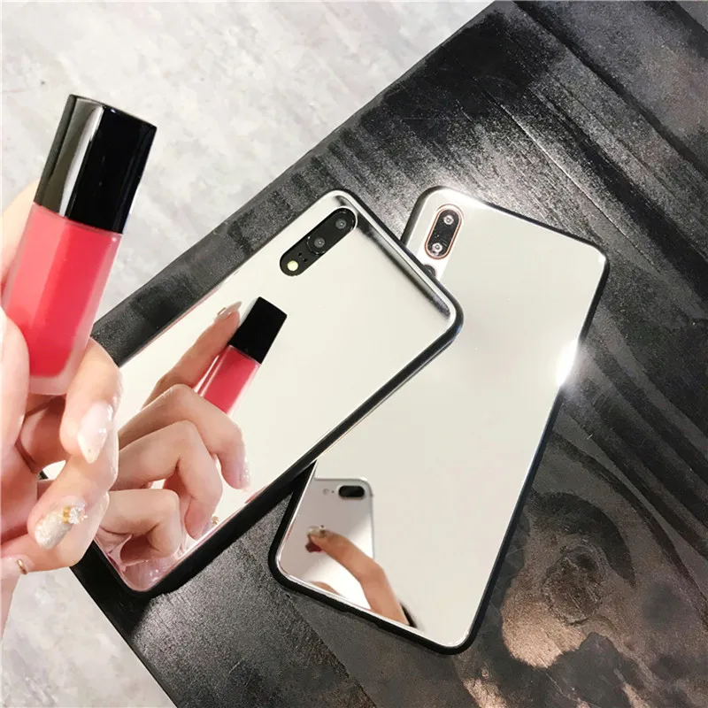 Fashion TPU makeup mirror Case For Huawei P20 Lite P30 Pro Honor 20 9X 8A 7A Mate Y5 Y7 2018 Y9 2019 Glossy protection Cover | Мобильные