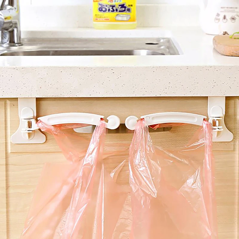 

2PCS/Set Hanging Kitchen Cupboard Cabinet Door Lively Tailgate Stand Storage Garbage Bags Hooks Rack Home Kitchen Hook Holder