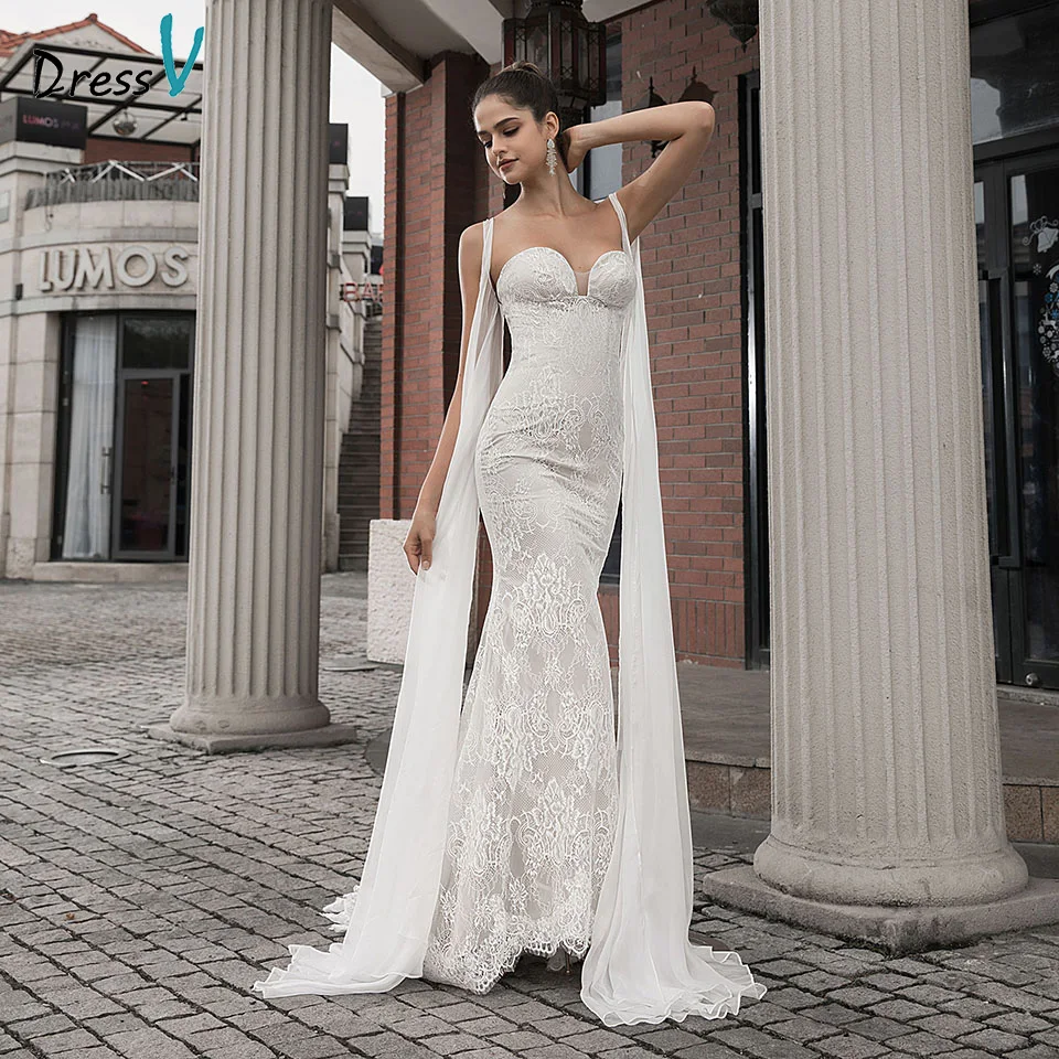 Платье свадебное с V-образным вырезом и юбкой годе | Свадьбы торжества