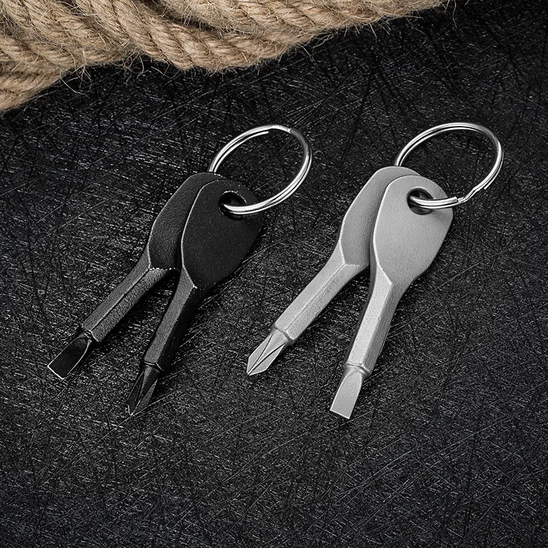

Portable Phillips Slotted Screwdriver Keychain Hike Outdoor Multi Mini Pocket Repair Tool Gadget Camp Creative Keys Accessories