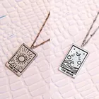 Женское винтажное ожерелье, резное ожерелье с изображением русалки, Импресса, солнца, Луны, Таро, карты, пары амулетов, модные ювелирные украшения, 2021