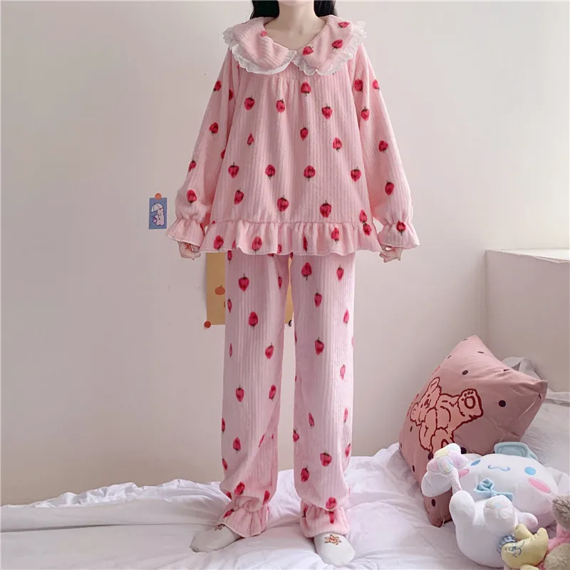 Осенне-зимняя женская Милая принцесса в стиле &quotЛолита&quot пижамный комплект для