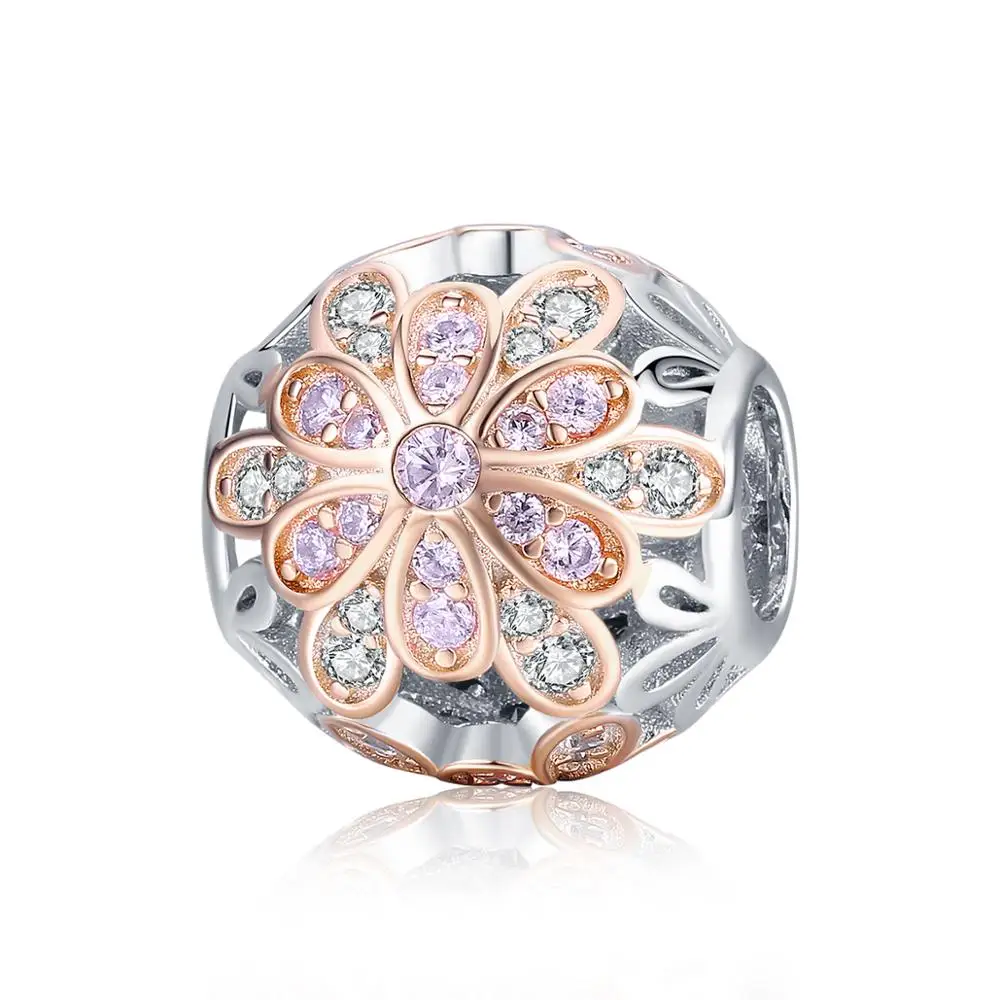9 Style 100% 925 Sterling Silver Crystal Swan Flower Pink CZ Beads fit Women Charm Bracelets DIY Jewelry Girlfriend Gift | Украшения и