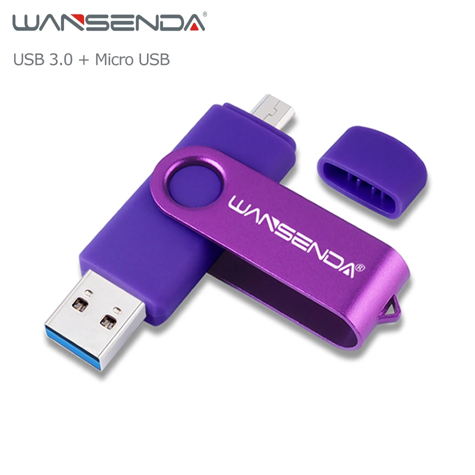 WANSENDA OTG USB 3 0 флэш накопители для Android/ПК 8 ГБ 16 32 накопитель 64 Гб 128 256 внешнее