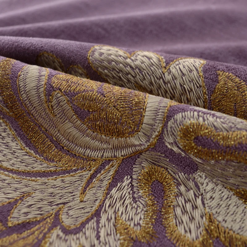 

Curtains Window Living Room European Geometric Embroidered Voile Chenille Tulle Curtains Purple Sheer Fabrics Shade T&019 #30