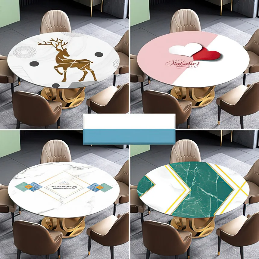 Круглая скатерть водонепроницаемая и маслостойкая Одноразовая против ожогов