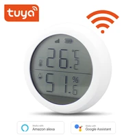 tuya wifi temperature and humidity support alexa google sensor built in buzzer 55db lcd display indoor hygrometer thermomete